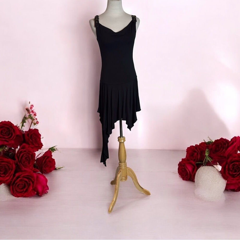 NWT  DOLLS KILL CURRENT MOOD “STUBBORN LOVE”MINI DRESS BLACK Asymmetrical  SMALL